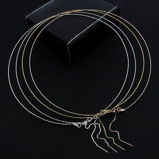 S925 sterling silver adjustable DIY necklace with needle universal collar