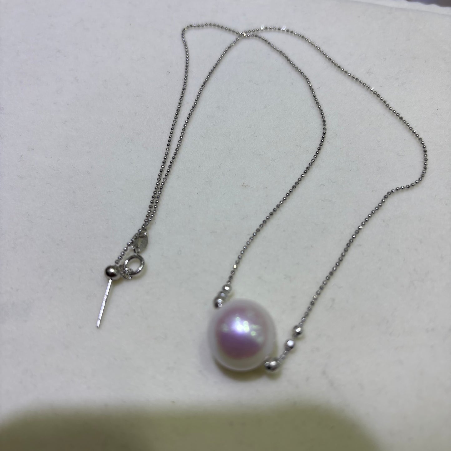 Custom link- S925 Sterling Silver Natural Freshwater Pearl Strong Pink Overtone LuLuTong Necklace