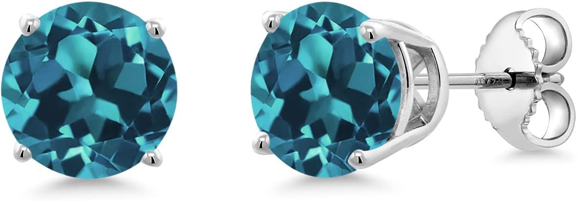 1 Ct Round Gemstone Birthstone Stud Earrings For Women Men | 925 Sterling Silver | Round 6MM | Fine Jewelry Gifts for Her Mom Women Wife Men