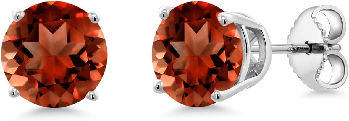 1 Ct Round Gemstone Birthstone Stud Earrings For Women Men | 925 Sterling Silver | Round 6MM | Fine Jewelry Gifts for Her Mom Women Wife Men