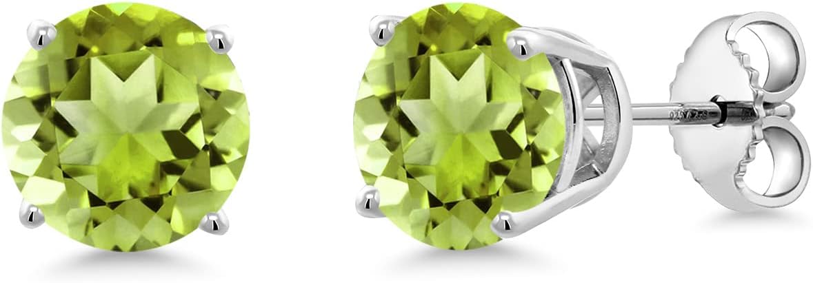 1 Ct Round Gemstone Birthstone Stud Earrings For Women Men | 925 Sterling Silver | Round 6MM | Fine Jewelry Gifts for Her Mom Women Wife Men