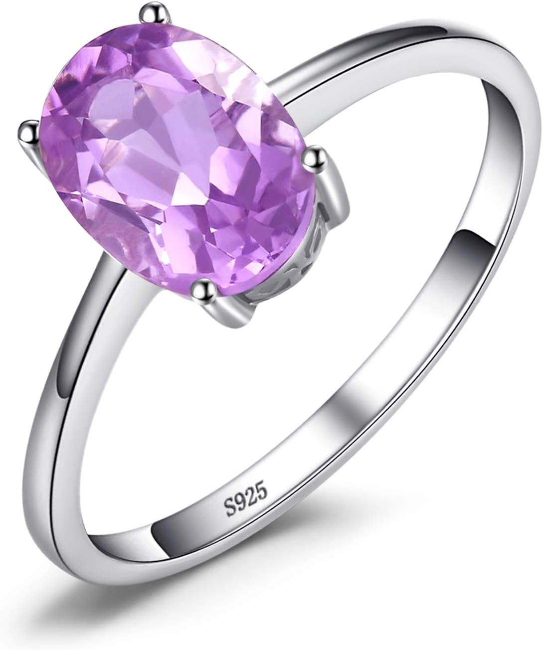 Natural Gemstone Garnet Peridot Amethyst Citrine Blue Topaz Birthstone Solitaire Engagement Rings for Women, 925 Sterling Silver Promise Rings for Her
