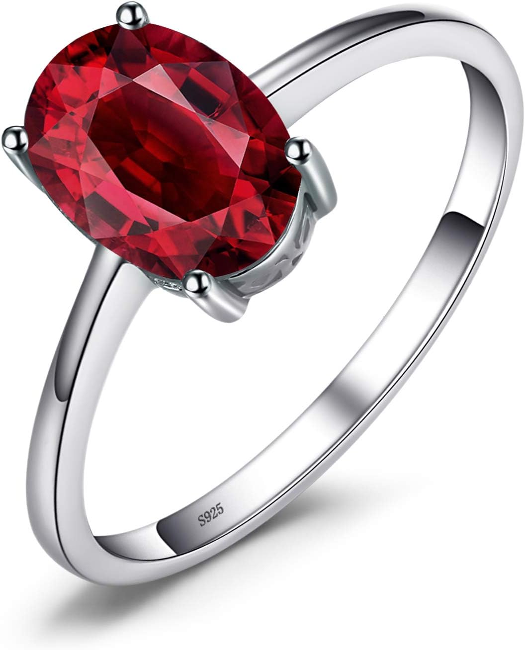 Natural Gemstone Garnet Peridot Amethyst Citrine Blue Topaz Birthstone Solitaire Engagement Rings for Women, 925 Sterling Silver Promise Rings for Her
