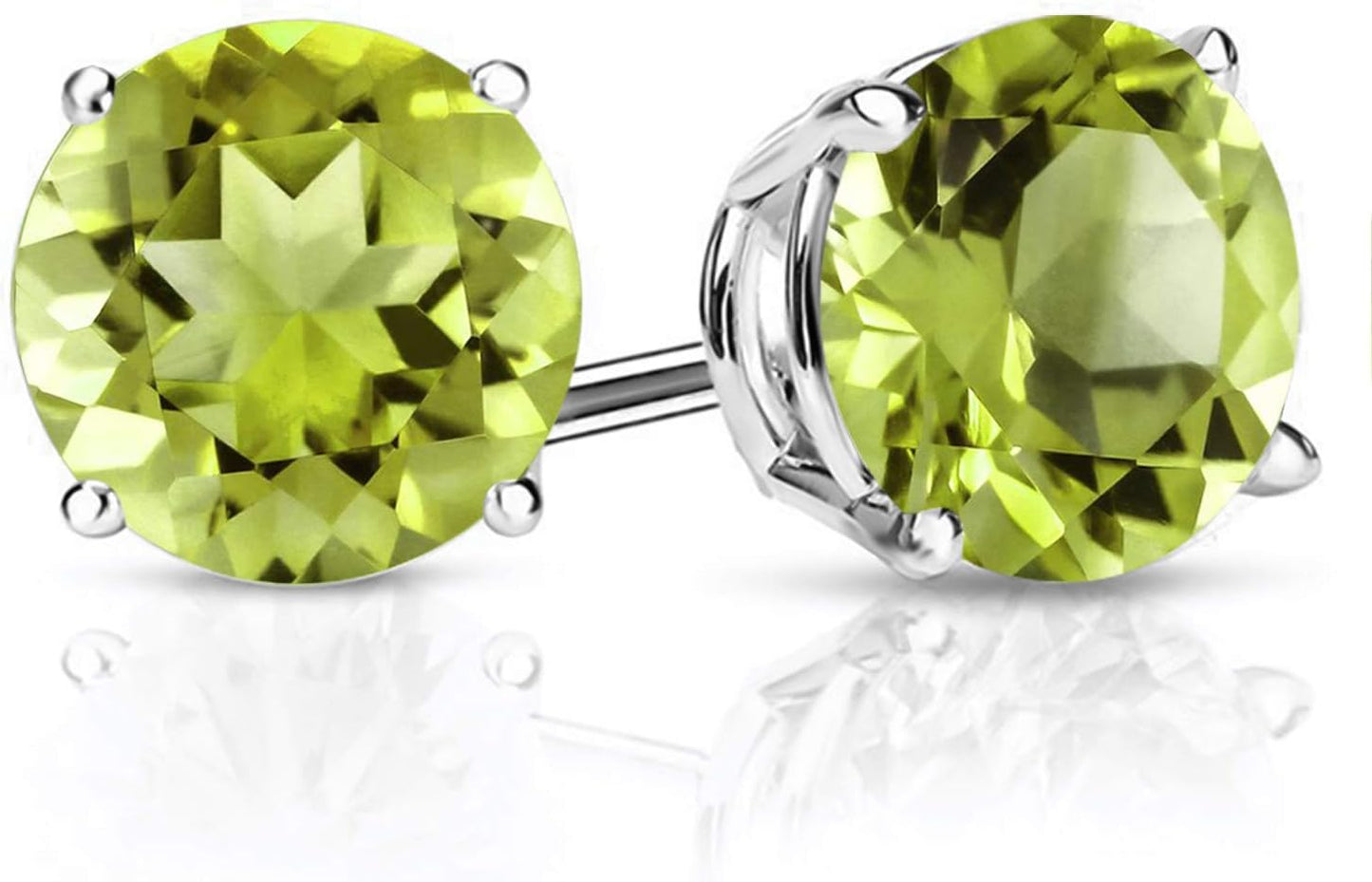 1 Ct Round Gemstone Birthstone Stud Earrings For Women Men | 925 Sterling Silver | Round 6MM | Fine Jewelry Gifts for Her Mom Women Wife Men