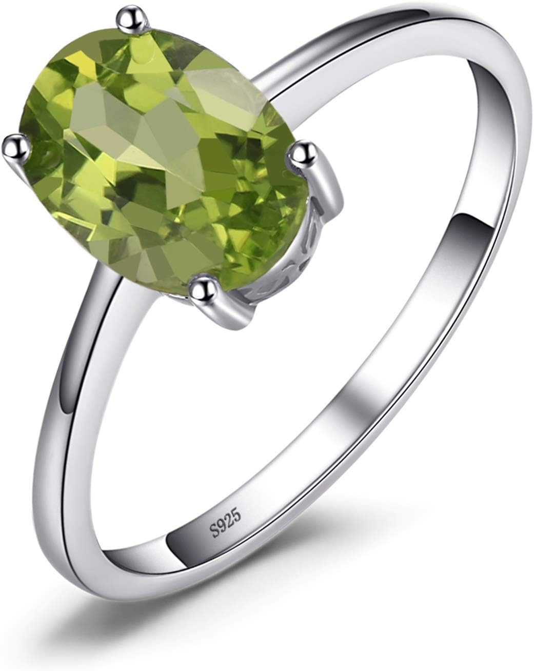 Natural Gemstone Garnet Peridot Amethyst Citrine Blue Topaz Birthstone Solitaire Engagement Rings for Women, 925 Sterling Silver Promise Rings for Her