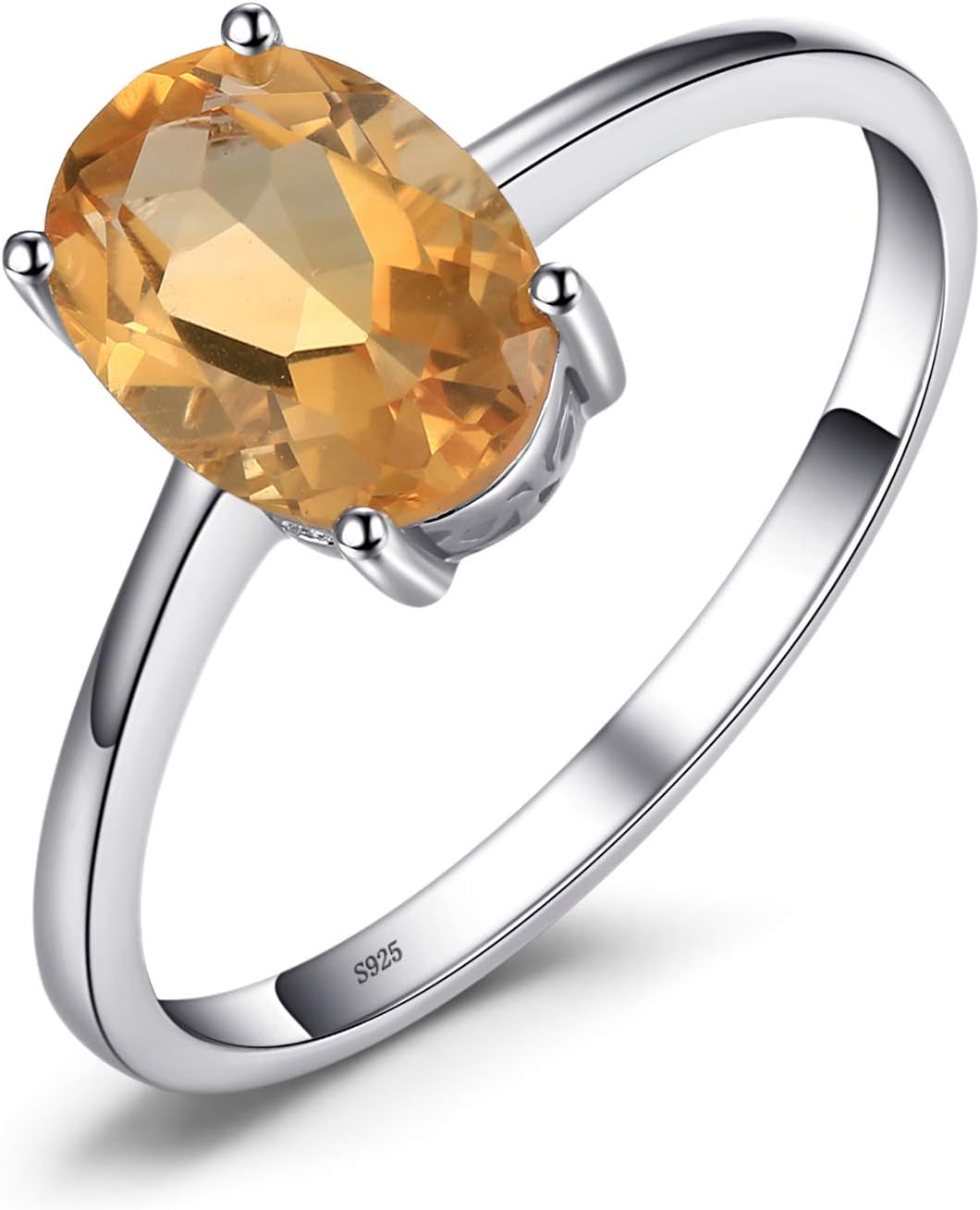 Natural Gemstone Garnet Peridot Amethyst Citrine Blue Topaz Birthstone Solitaire Engagement Rings for Women, 925 Sterling Silver Promise Rings for Her