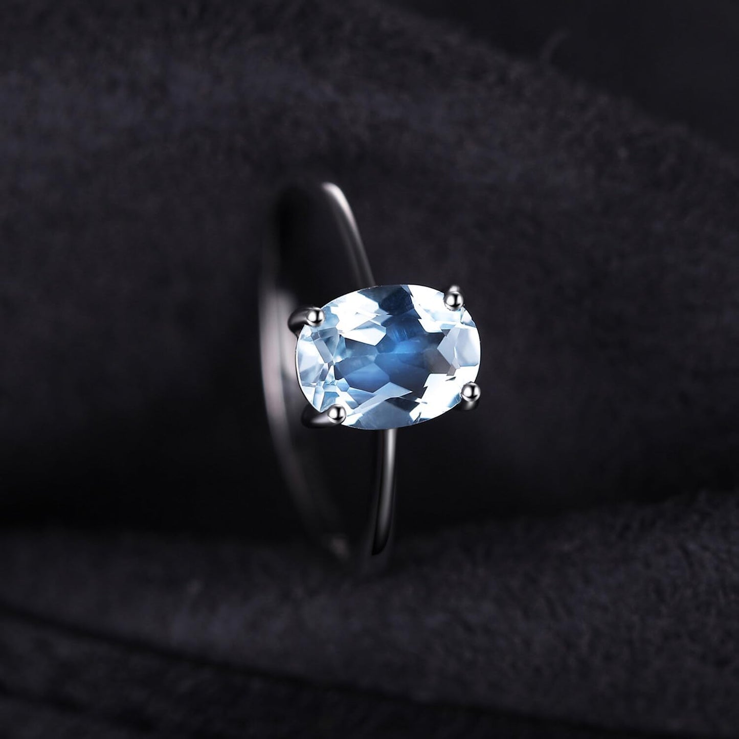 Natural Gemstone Garnet Peridot Amethyst Citrine Blue Topaz Birthstone Solitaire Engagement Rings for Women, 925 Sterling Silver Promise Rings for Her