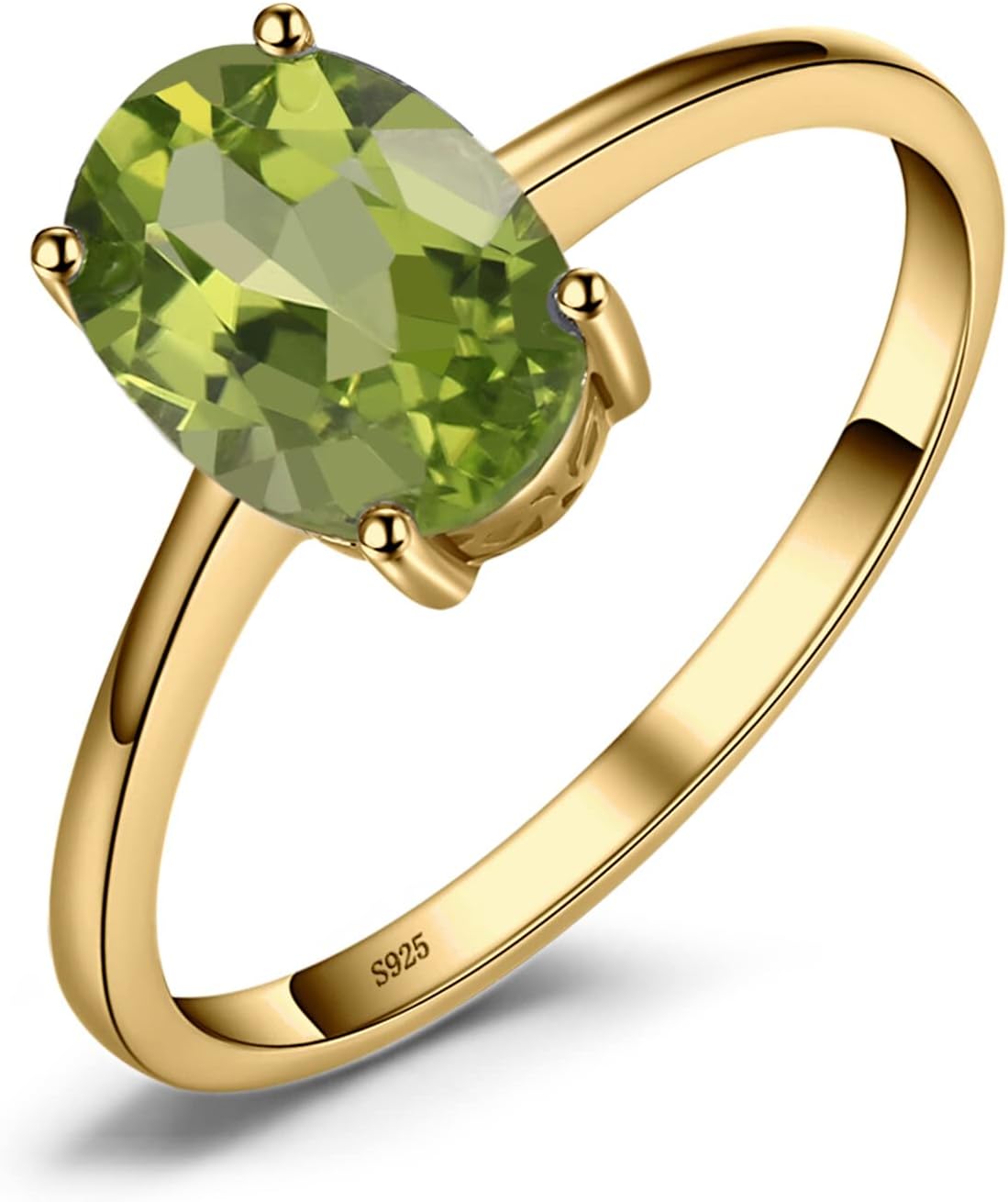 Natural Gemstone Garnet Peridot Amethyst Citrine Blue Topaz Birthstone Solitaire Engagement Rings for Women, 925 Sterling Silver Promise Rings for Her