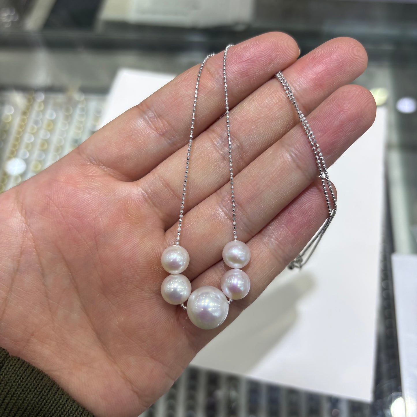 Custom link- Sterling silver with natural pearls