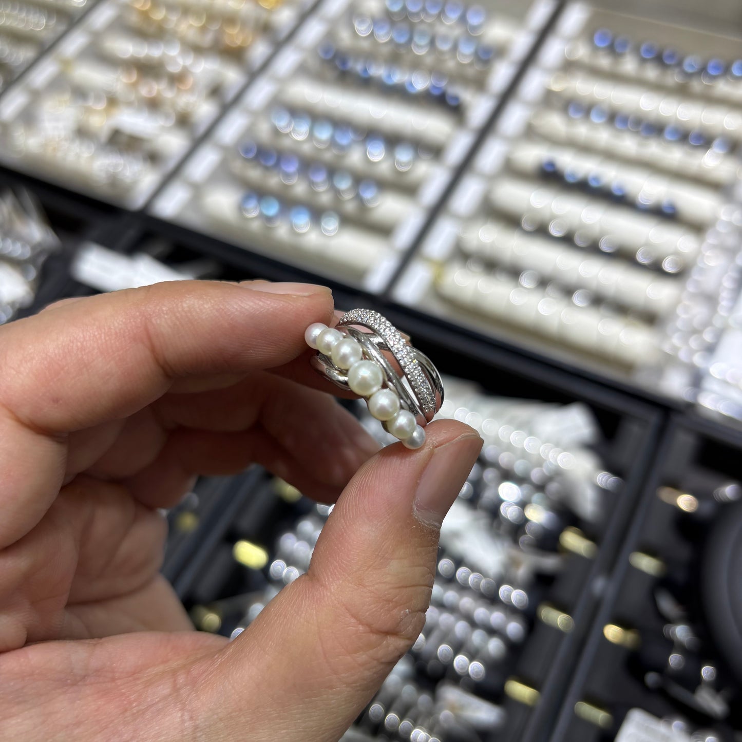 Custom link- Natural Freshwater Pearls S925 Sterling Silver Ring