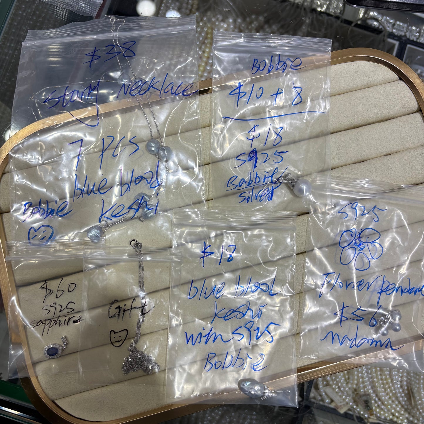 Custom link-All natural pearls and gemstones with sterling silver