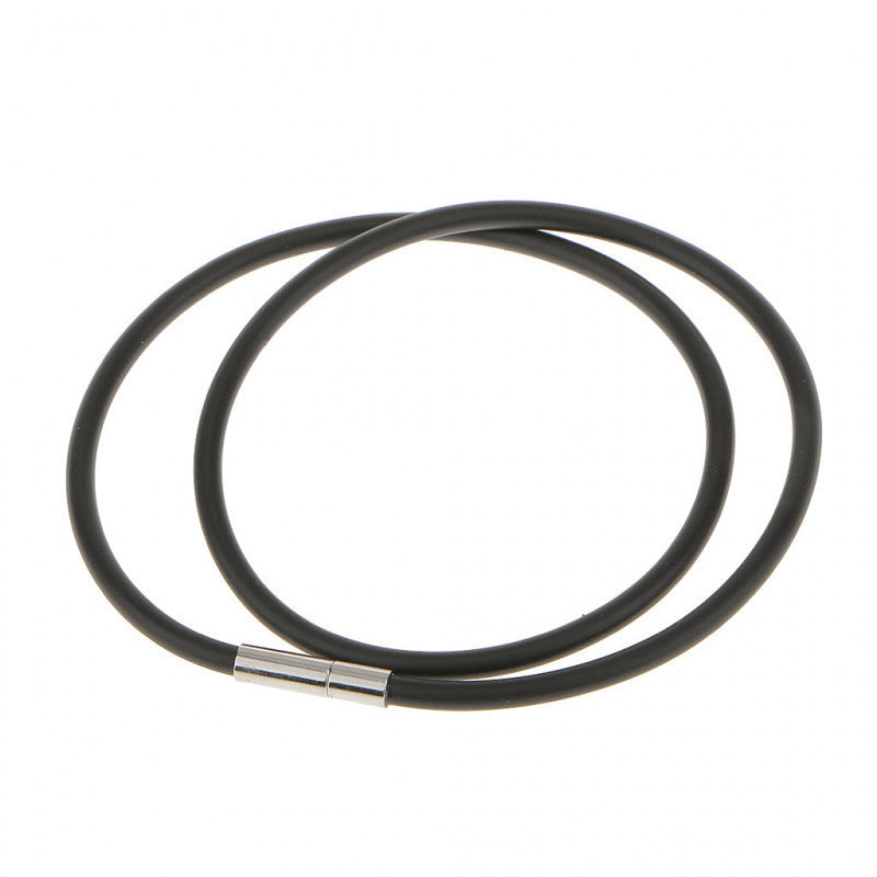 3MM BLACK RUBBER CORD Mens Womens Necklace Neck Collar Acces