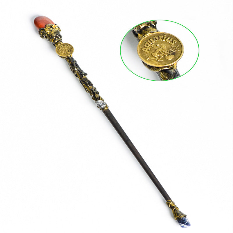 Natural Crystal Twelve Constellations Magic Wand Metal Core Wand Personalized Magic Wand Healing