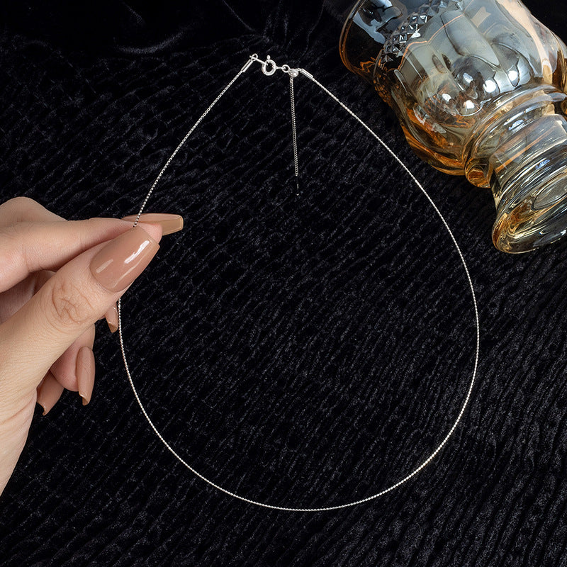 S925 sterling silver DIY universal beaded collar, needle piercing beaded chain