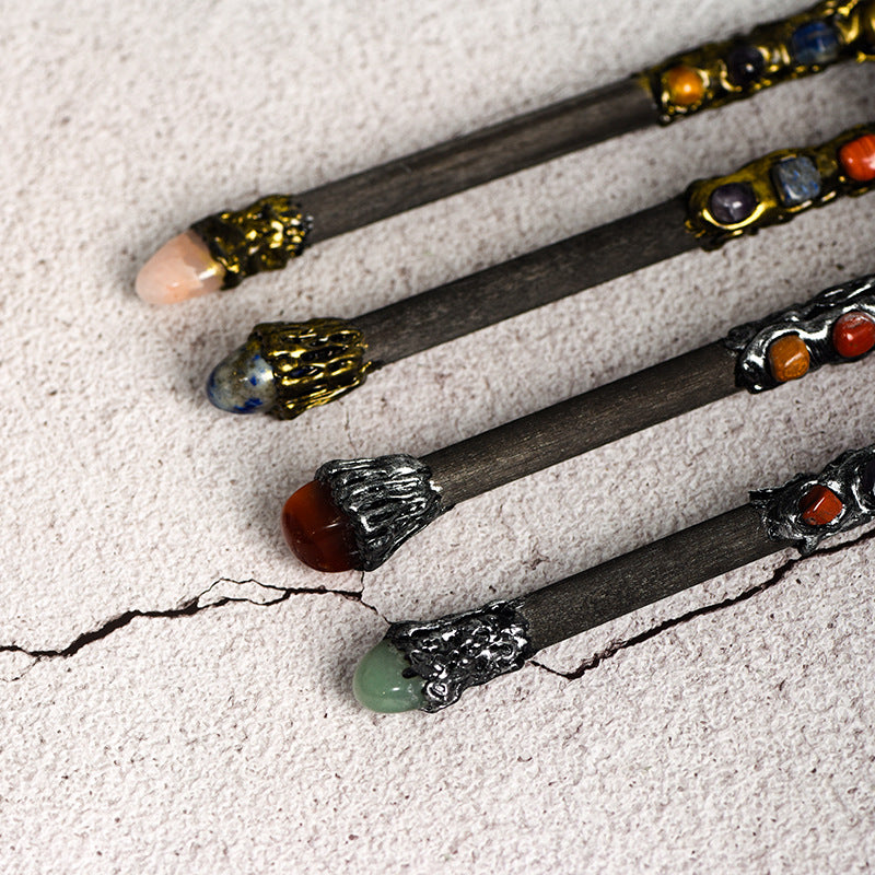 Natural White Crystal Harry Potter Wand Metal Magic Wand Universal Personalized Wand Healing