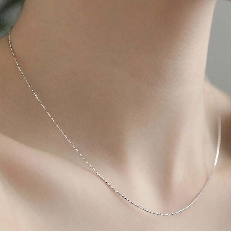 S925 sterling silver DIY universal beaded collar, needle piercing beaded chain
