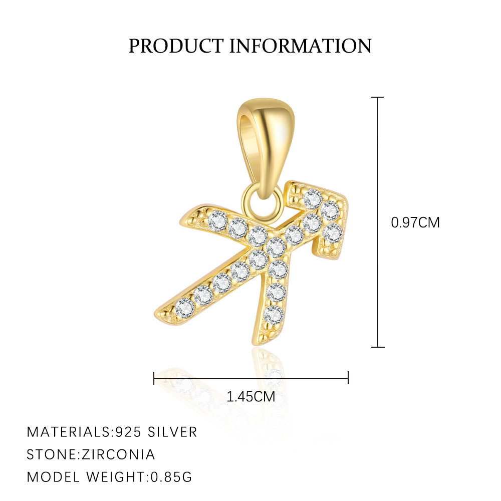 S925 sterling silver twelve constellations exquisite personalized collarbone chain women's light luxury fashion pendant