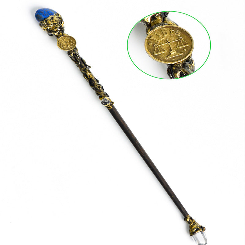 Natural Crystal Twelve Constellations Magic Wand Metal Core Wand Personalized Magic Wand Healing