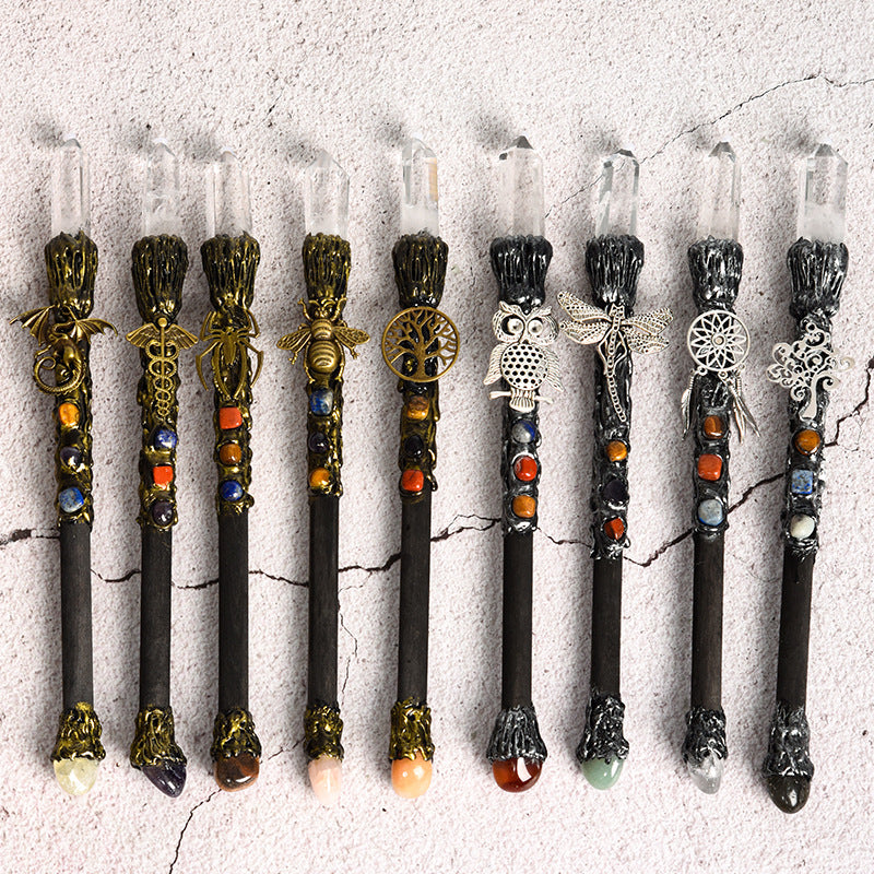Natural White Crystal Harry Potter Wand Metal Magic Wand Universal Personalized Wand Healing
