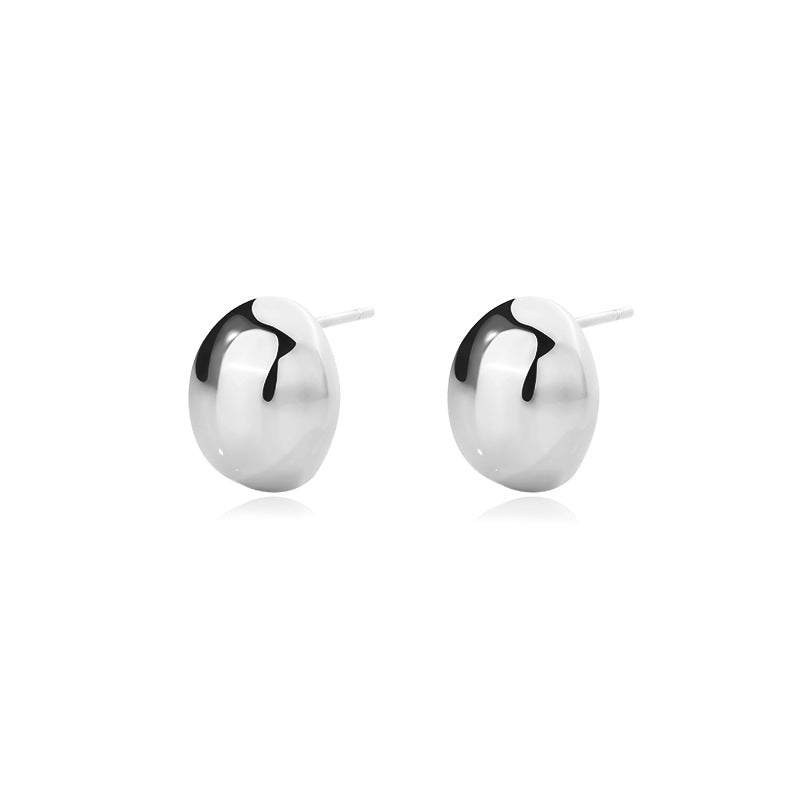 Yuanfan 925 sterling silver cold wind retro stud earrings summer European and American ins circle twist earrings women's high-end ear buckles