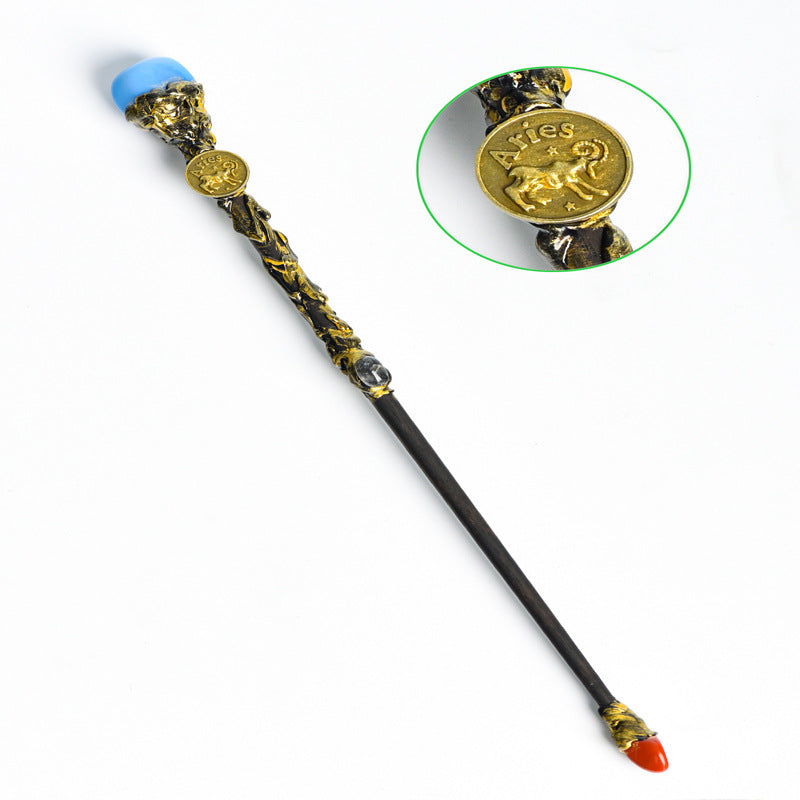 Natural Crystal Twelve Constellations Magic Wand Metal Core Wand Personalized Magic Wand Healing