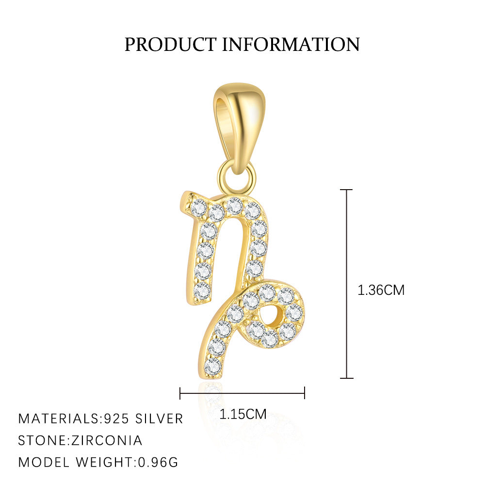S925 sterling silver twelve constellations exquisite personalized collarbone chain women's light luxury fashion pendant
