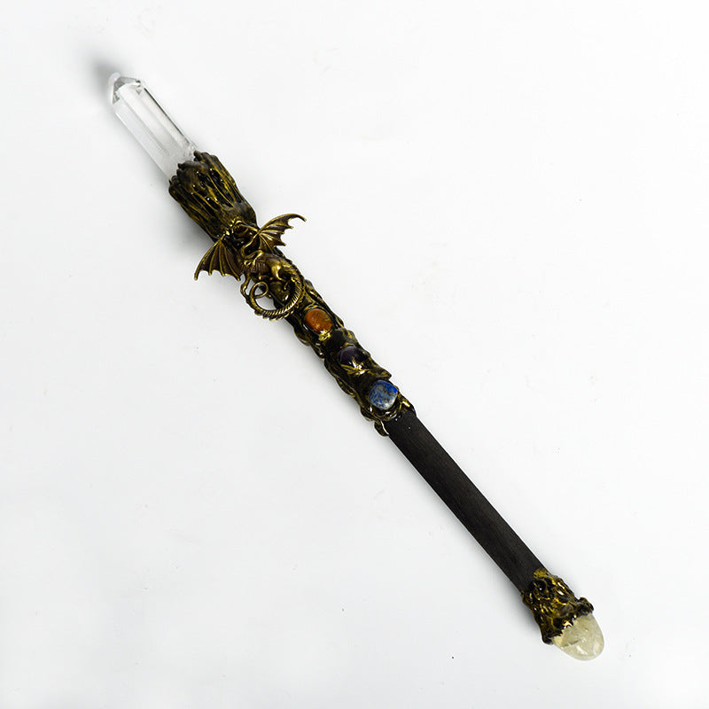 Natural White Crystal Harry Potter Wand Metal Magic Wand Universal Personalized Wand Healing