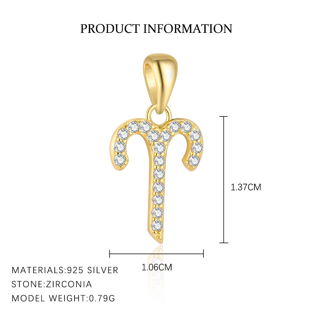 S925 sterling silver twelve constellations exquisite personalized collarbone chain women's light luxury fashion pendant