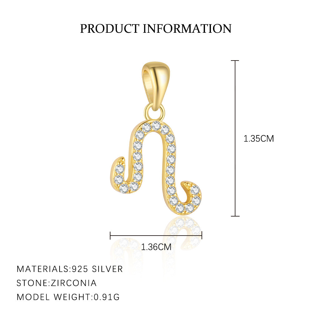 S925 sterling silver twelve constellations exquisite personalized collarbone chain women's light luxury fashion pendant