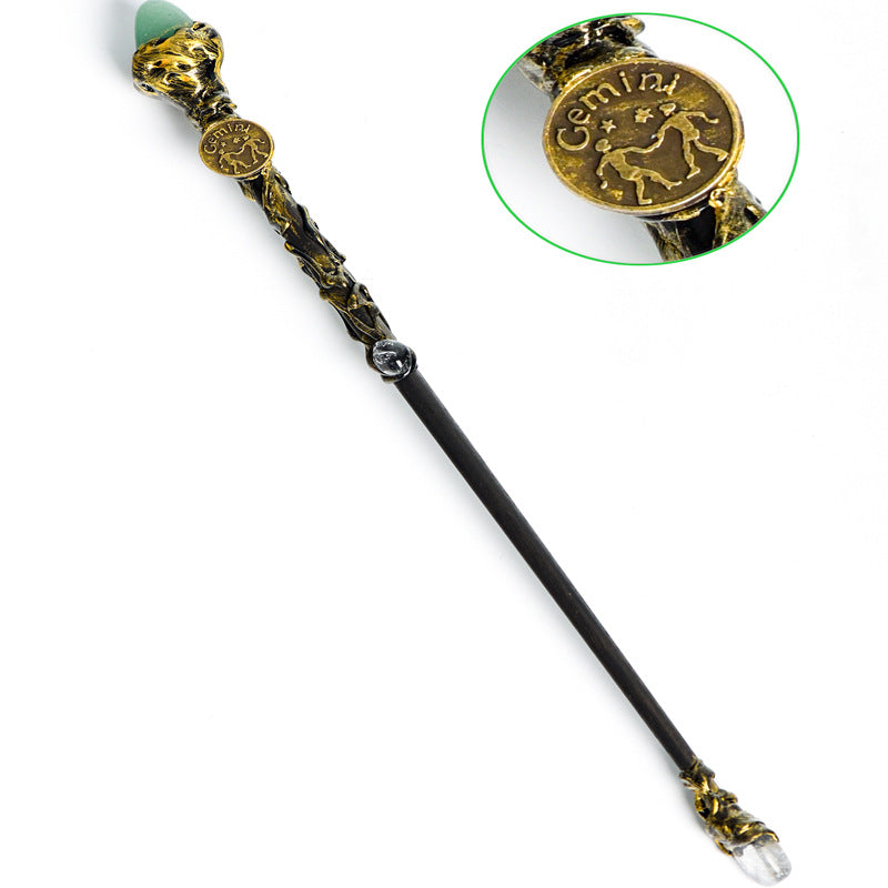 Natural Crystal Twelve Constellations Magic Wand Metal Core Wand Personalized Magic Wand Healing