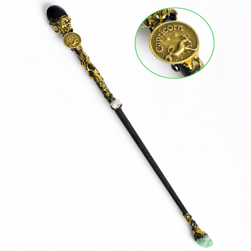 Natural Crystal Twelve Constellations Magic Wand Metal Core Wand Personalized Magic Wand Healing