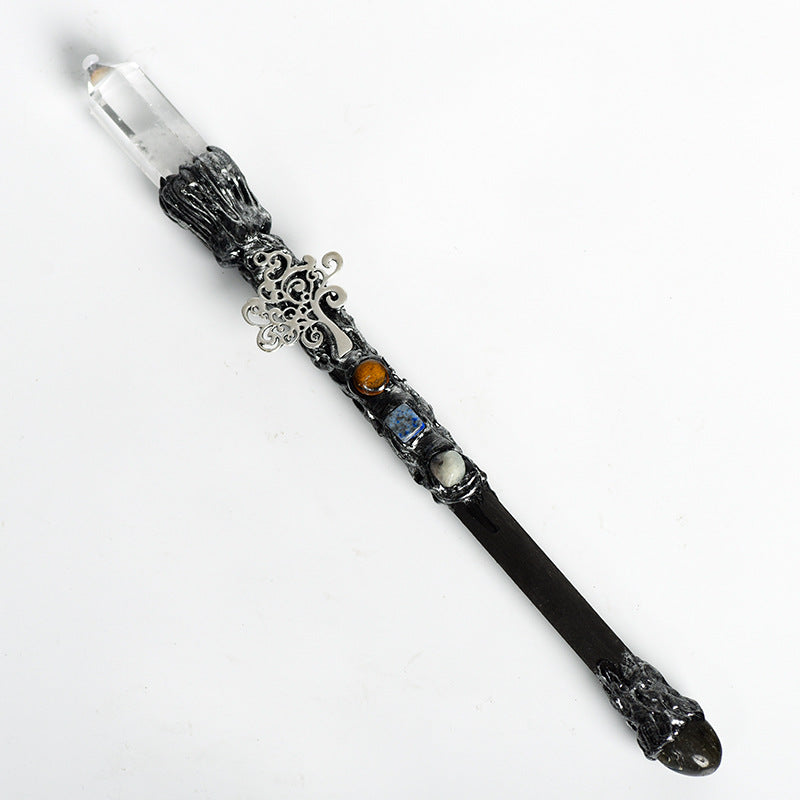 Natural White Crystal Harry Potter Wand Metal Magic Wand Universal Personalized Wand Healing