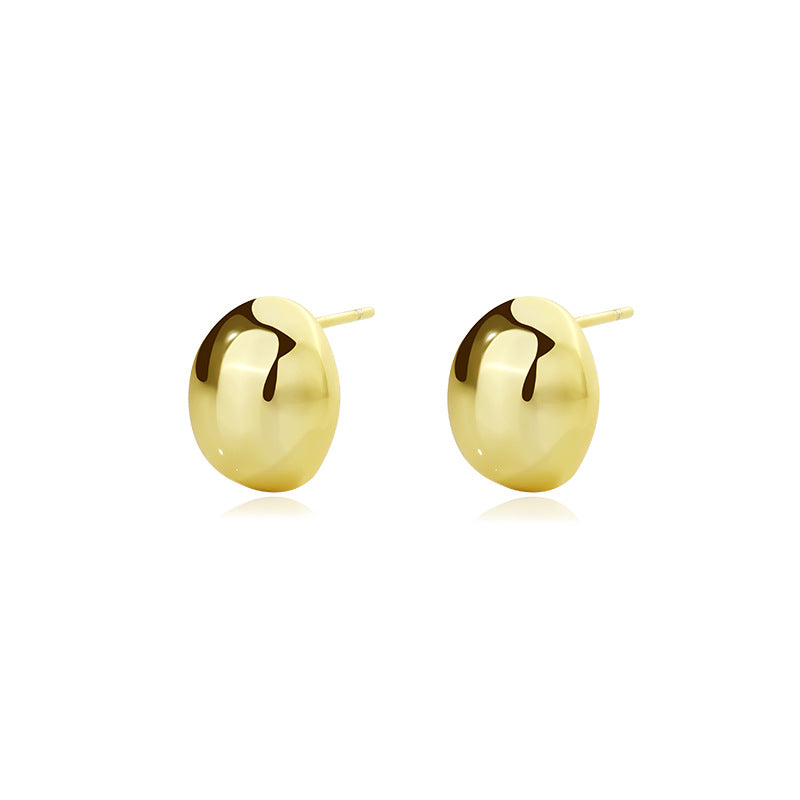Yuanfan 925 sterling silver cold wind retro stud earrings summer European and American ins circle twist earrings women's high-end ear buckles