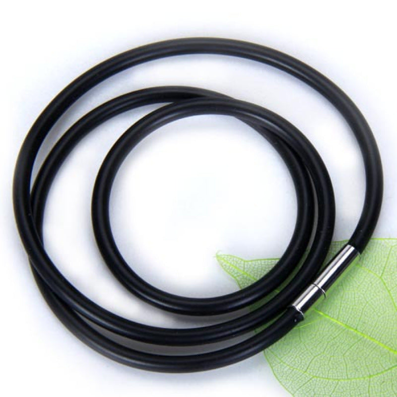 3MM BLACK RUBBER CORD Mens Womens Necklace Neck Collar Acces