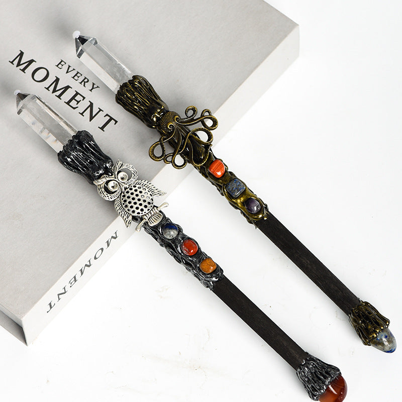 Natural White Crystal Harry Potter Wand Metal Magic Wand Universal Personalized Wand Healing