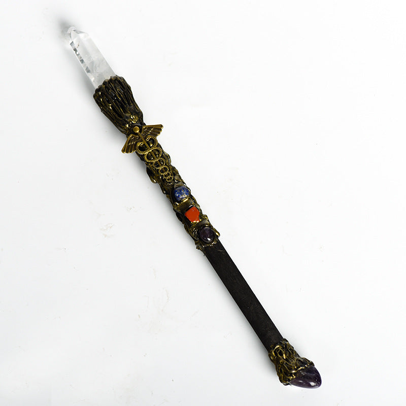 Natural White Crystal Harry Potter Wand Metal Magic Wand Universal Personalized Wand Healing