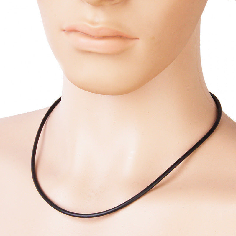 3MM BLACK RUBBER CORD Mens Womens Necklace Neck Collar Acces