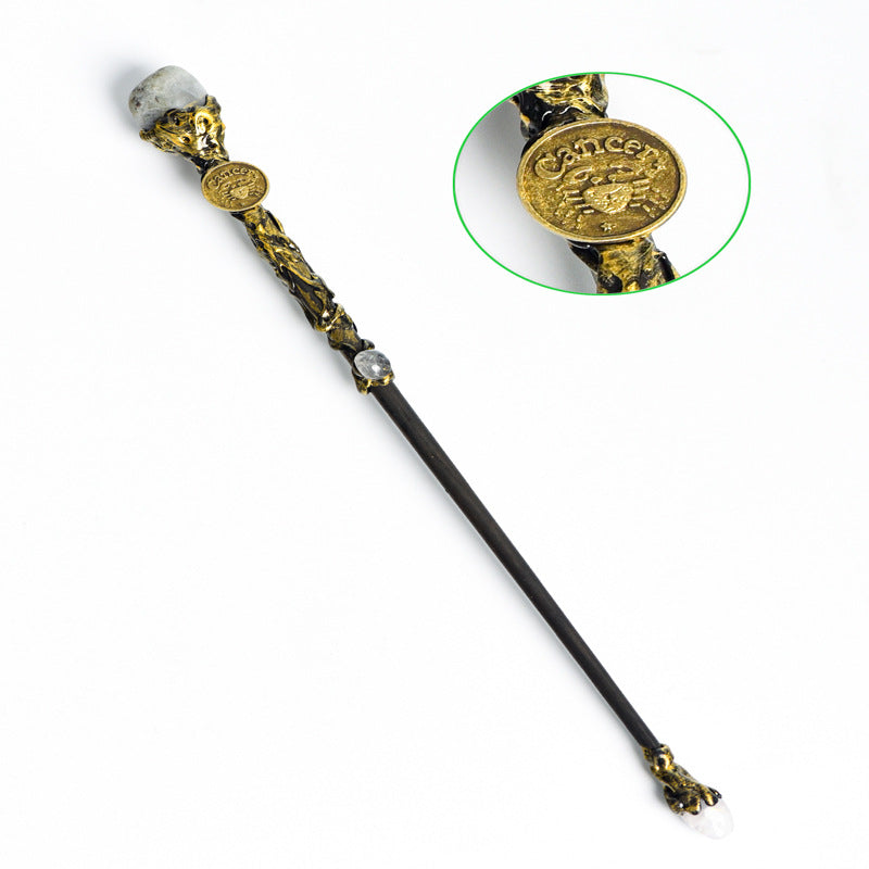 Natural Crystal Twelve Constellations Magic Wand Metal Core Wand Personalized Magic Wand Healing