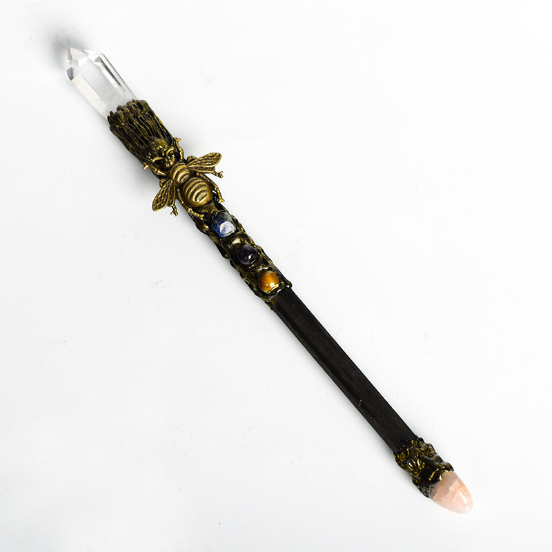 Natural White Crystal Harry Potter Wand Metal Magic Wand Universal Personalized Wand Healing