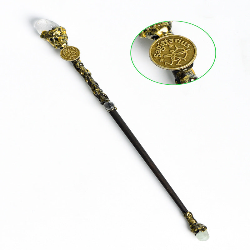 Natural Crystal Twelve Constellations Magic Wand Metal Core Wand Personalized Magic Wand Healing