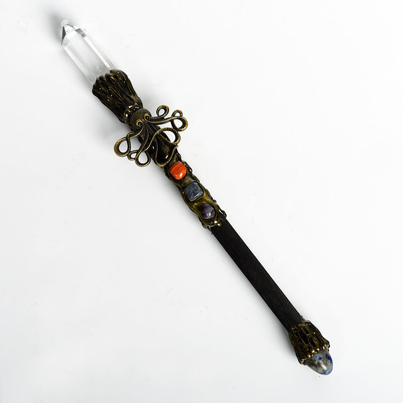 Natural White Crystal Harry Potter Wand Metal Magic Wand Universal Personalized Wand Healing