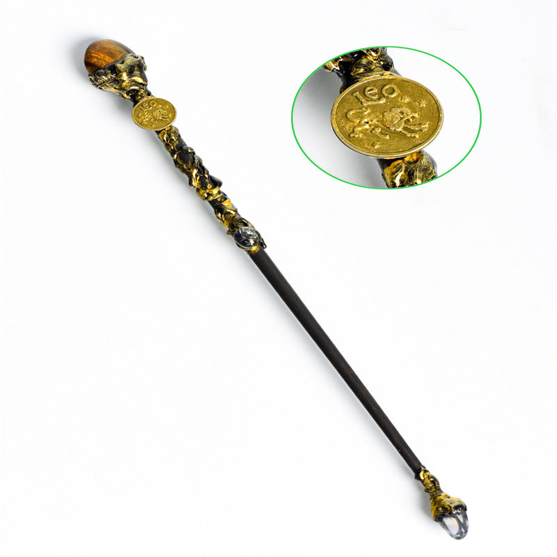 Natural Crystal Twelve Constellations Magic Wand Metal Core Wand Personalized Magic Wand Healing