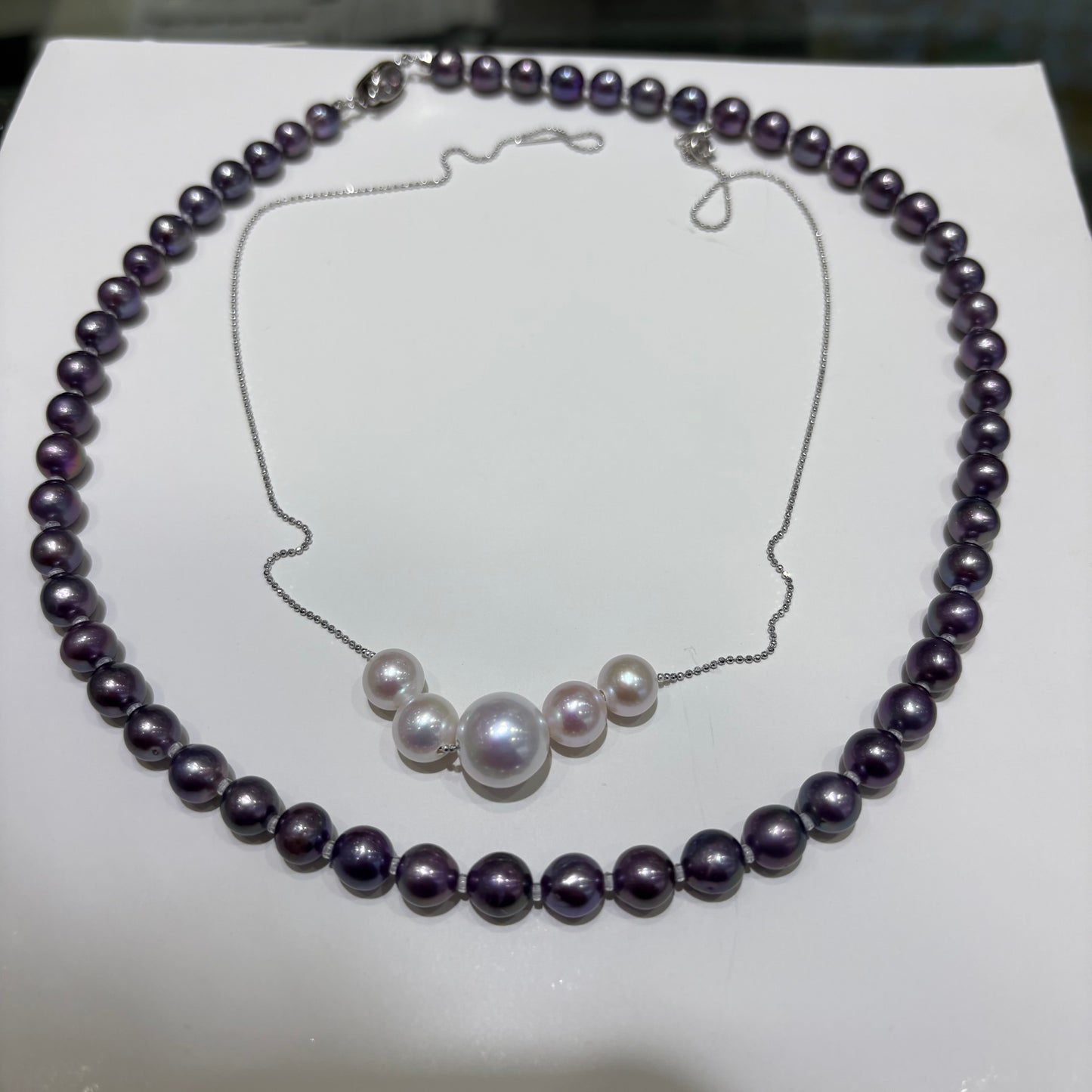 Custom link- Sterling silver with natural pearls