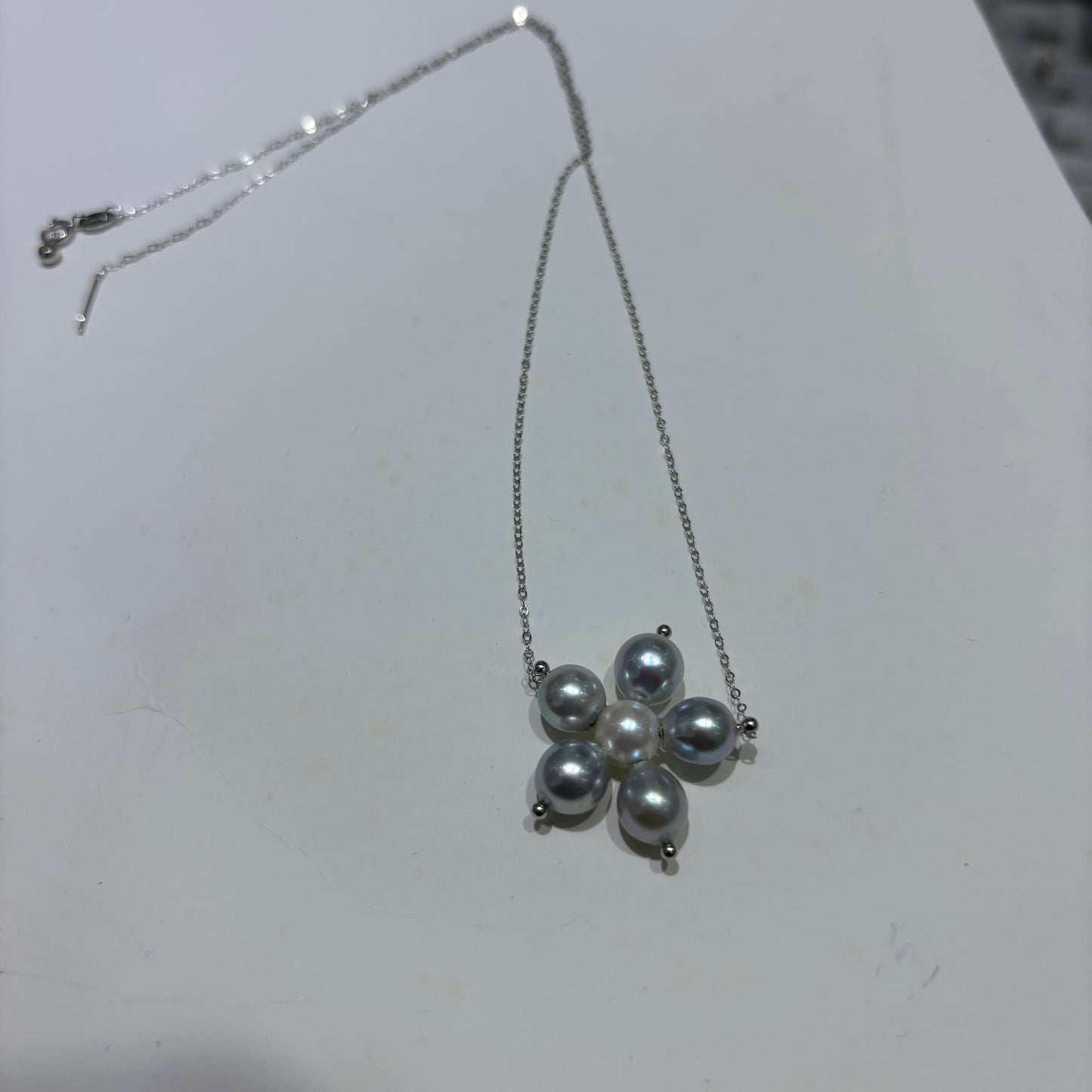 Custom link- Natural Saltwater Akoya With Madama Pearls Sterling Silver Necklace