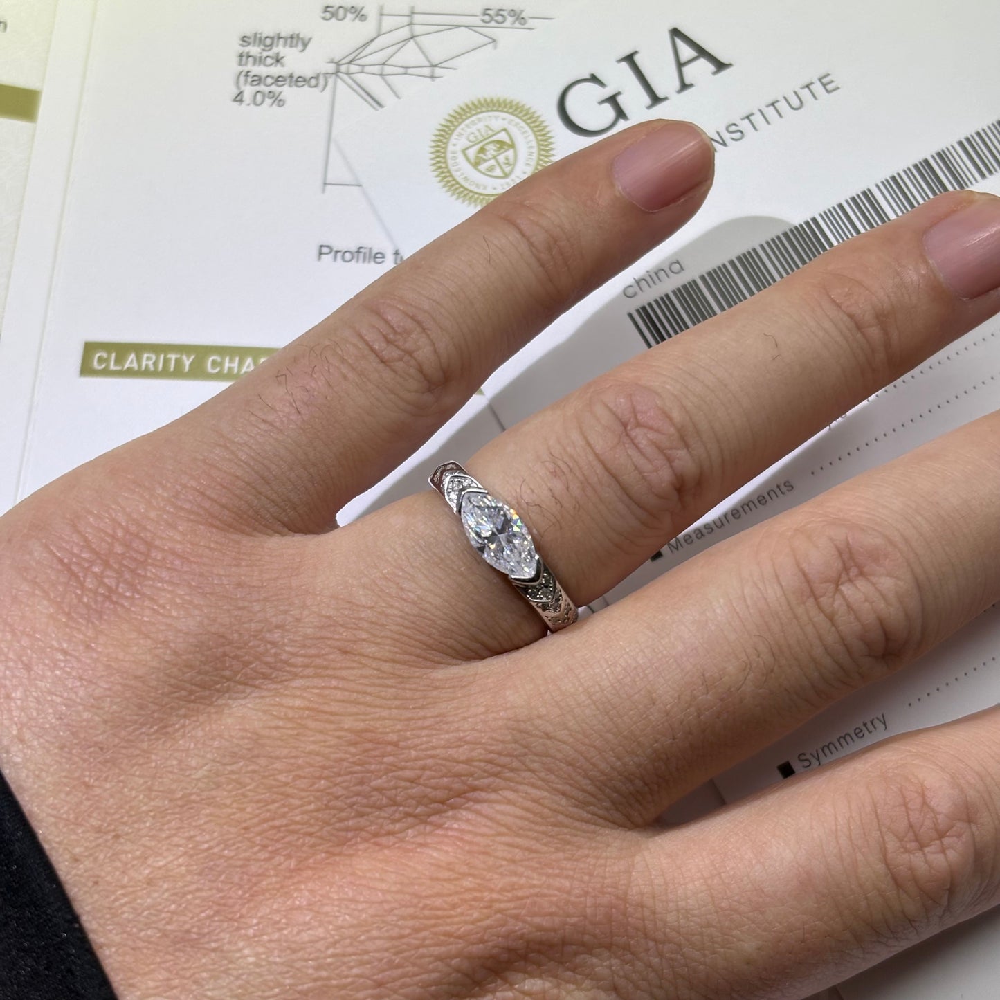 1ct Marquise Cut Moissanite Diamond S925 Sterling Silver Classic 18K Gold Plated Eye Of Horus Ring