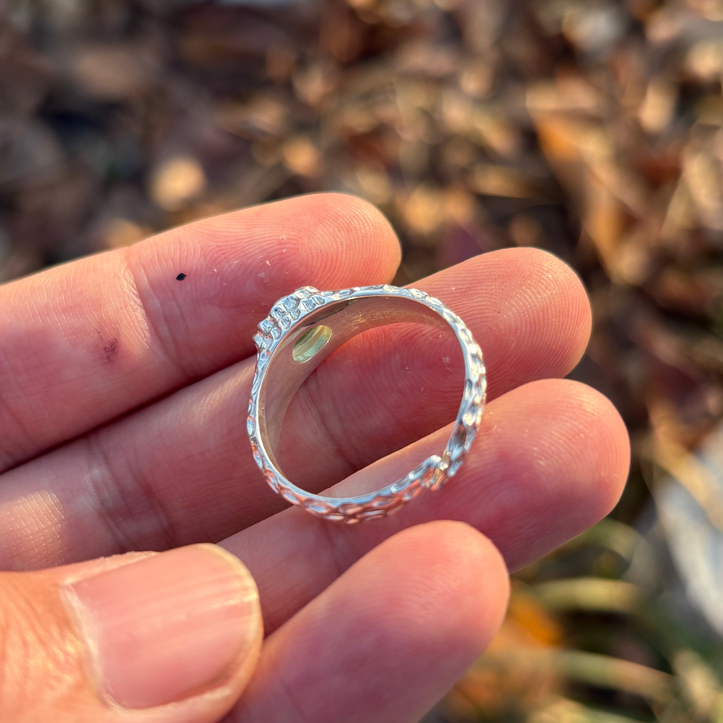 Custom-made Natural Peridot Hand Made Sterling Silver Gold Plated Ring