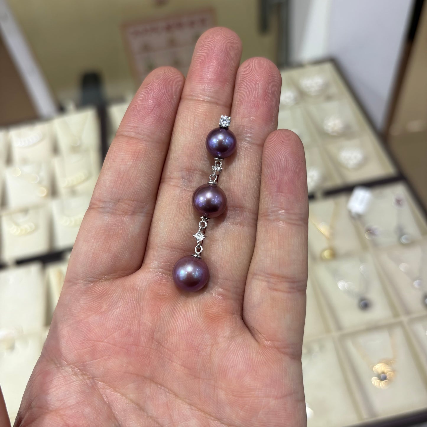 Custom Link - Natural Freshwater Edison Purple Pearls S925 Sterling Silver Pendant