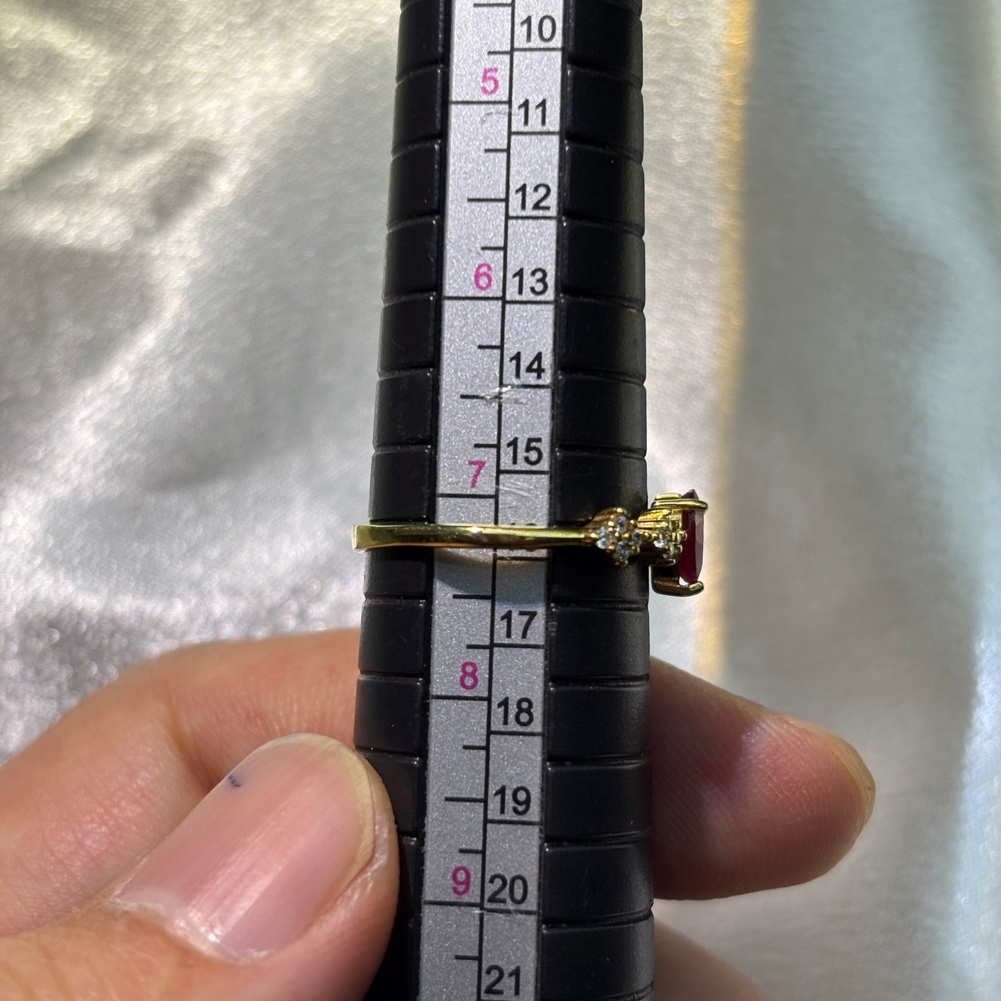 Custom-made Natural Ruby Sterling Silver Gold Plated Ring