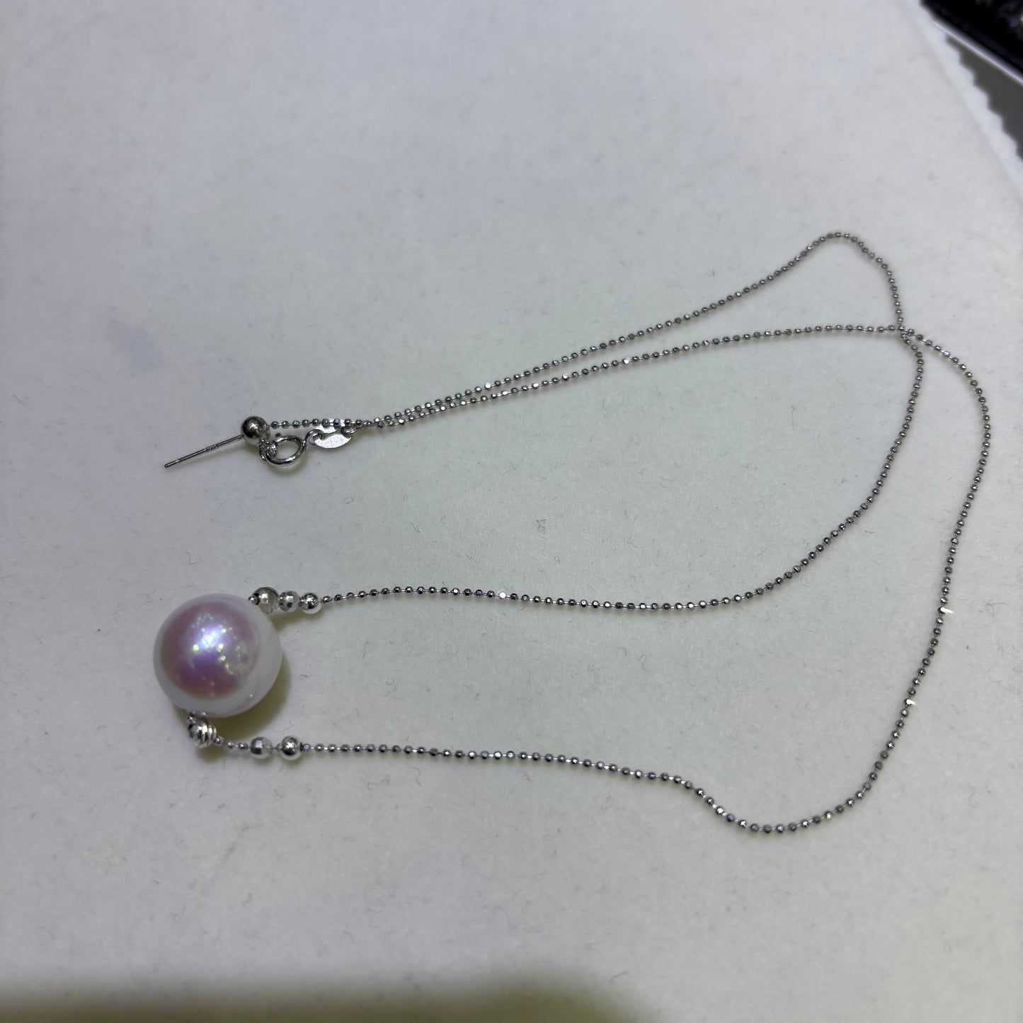 Custom link- S925 Sterling Silver Natural Freshwater Pearl Strong Pink Overtone LuLuTong Necklace