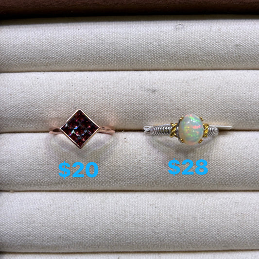 Custom link-S925 Sterling Silver Natural Gemstone Rings